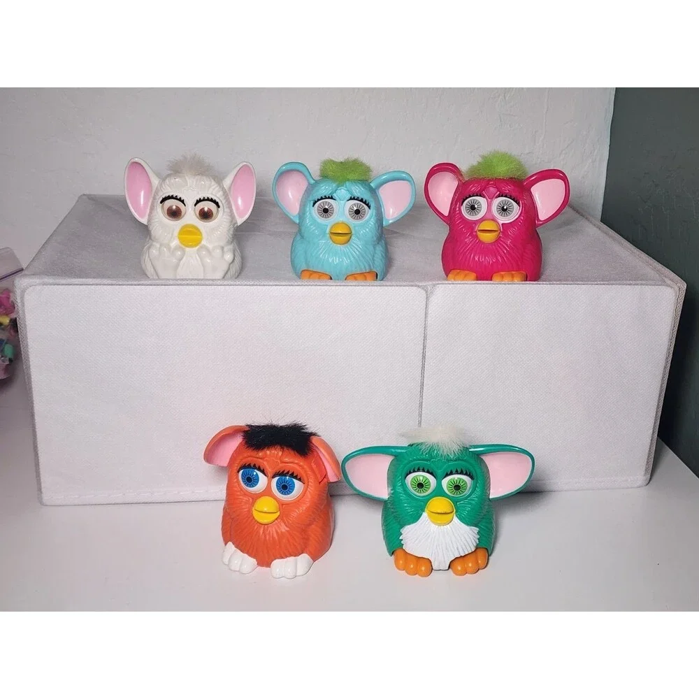 Vintage McDonald’s Furby Toy Lot of 6 1998White Blue Pink Orange Green Pur